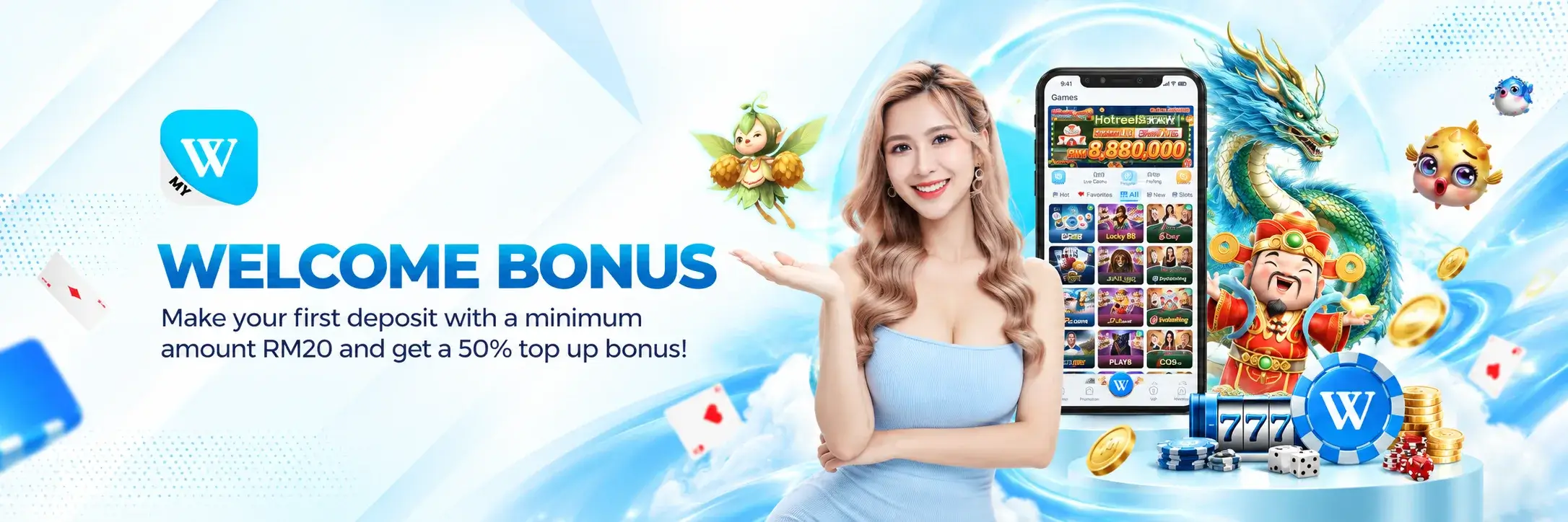Sepanduk promosi bonus alu-aluan Winbox